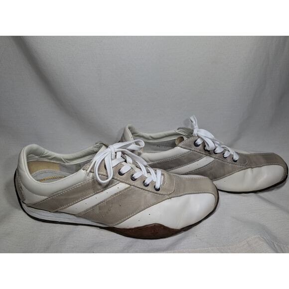 Dr Doc Martens vintage Mens Nate Leather Lace Up Sneakers Shoes Sz 12 Gray Ivory - Picture 1 of 9